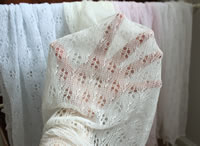 Cream colored lacy blanket