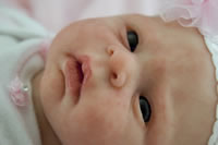 Silicone baby doll close up shot